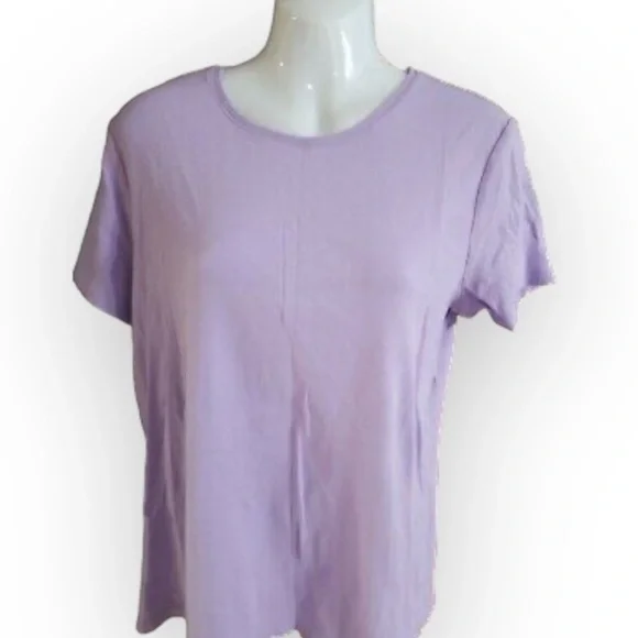 Croft & Barrow Womens Classic Short Sleeve Crew Neck Tee Top Lavender Purple M - Picture 11 of 12